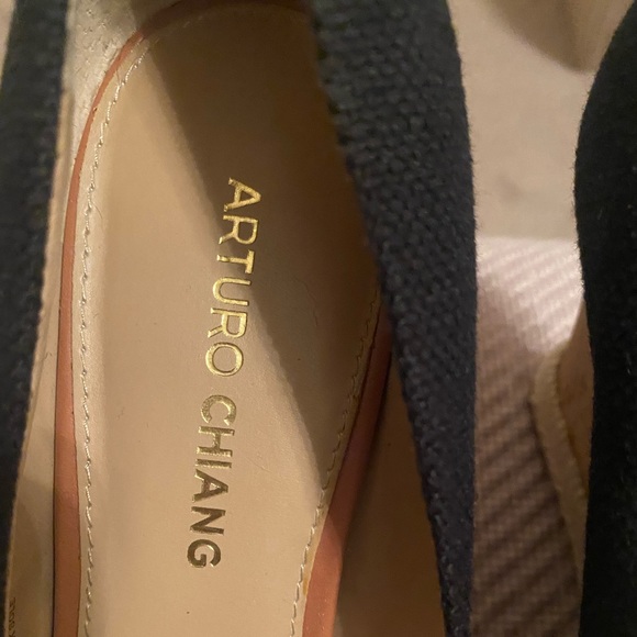 LIKE NEW Arturo Chiang Ralin Peep Toe Cork Wedge Shoes (Sz. 8M/38) $129 - Picture 6 of 16